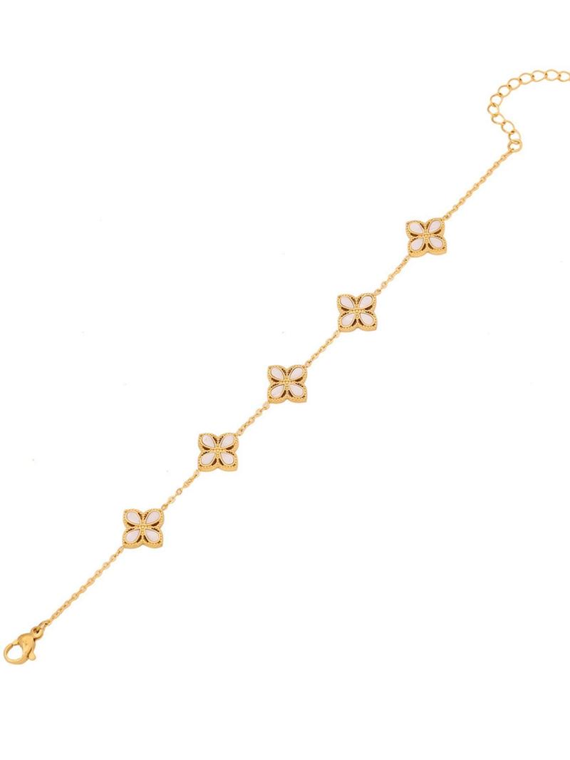 Product Introduction of Four Leaf Clover Design Bracelet, Fashionable Jewelry for Women & Girls, Trendy All-match & Exquisite Jewelry for Birthday Gift 5