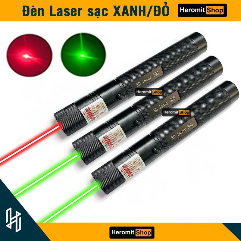 ( Đọc kỹ mô tả ) Đèn laser 303 pin sạc Type-C mạnh mẽ, chiếu xa 2km