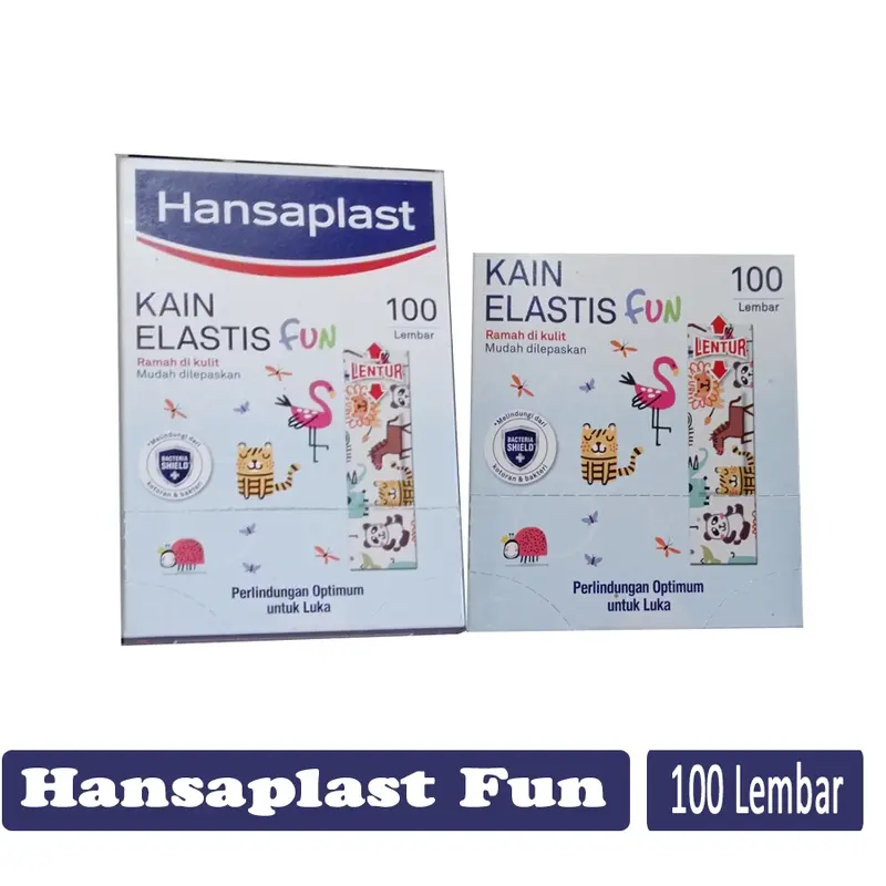 Hansaplast Junior Fun Kain Elastis 100 Lembar Motif Lucu & Menarik Perindungan Optimum untuk Luka Perekat Kuat 3