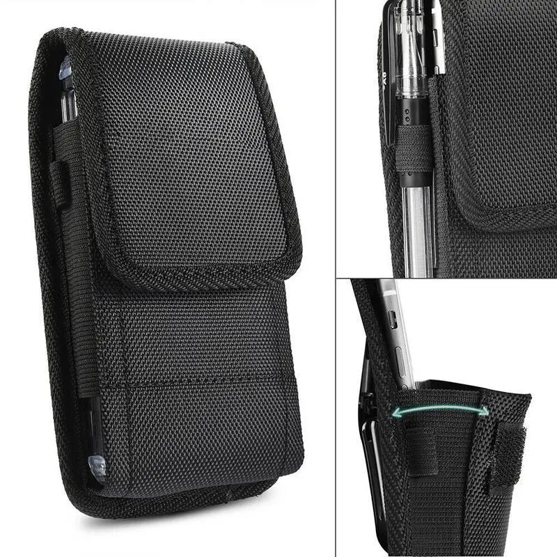 [Back To Nature]1PC Common Mobile Phone Vertical Plus Leather Case Phone Bag Belt Pocket Outdoor Backpack