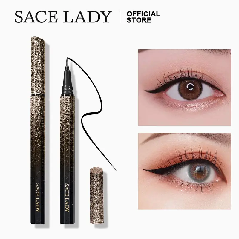 [LIVE] Bút Kẻ Mắt  SACE LADY hỗ trợ Khô nhanh  hỗ trợ Chống nước  hỗ trợ Chống nhòe Trang Điểm Mắt Mực Đen 0.7g kẻ mắt  puco 3