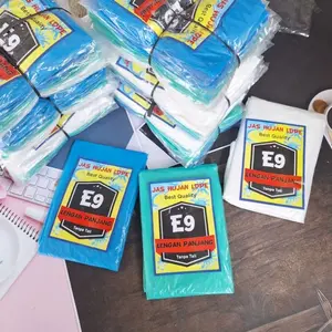 LP E9 Poncho -Isi 12 Pcs Jas Hujan Plastik Lengan Panjang Tanpa Tali/Jas Hujan Plastik Murah/Mantel Plastik