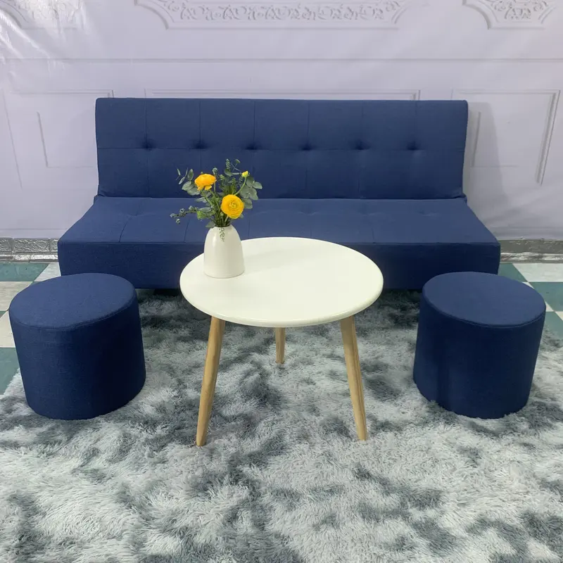 BỘ GHẾ SOFA BED GIÁ RẺ MÀU XANH VẢI BỐ BỀN ĐẸP 4