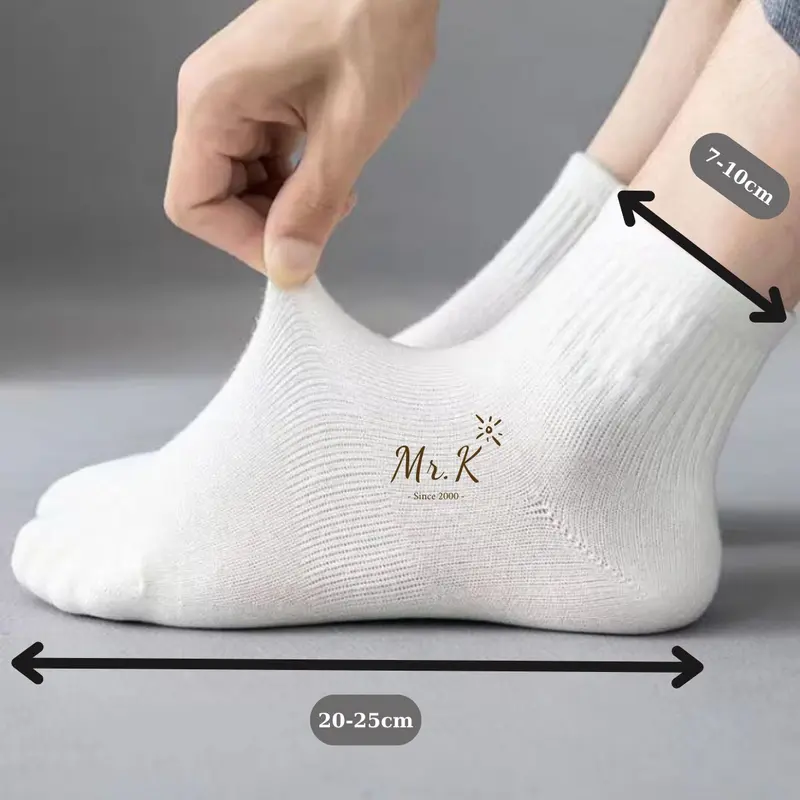 COMBO 5 ĐÔI TẤT VỚ Trắng Trơn Thời Thượng - Dành Cho Cả Nam Và Nữ - Mẫu đơn giản Dễ Phối Đồ - Tất Vớ Unisex - Phù hợp chơi thể thao và hoạt động ngoài trời - Tất Vớ chống thấm mồ hôi Menswear Sọc 7