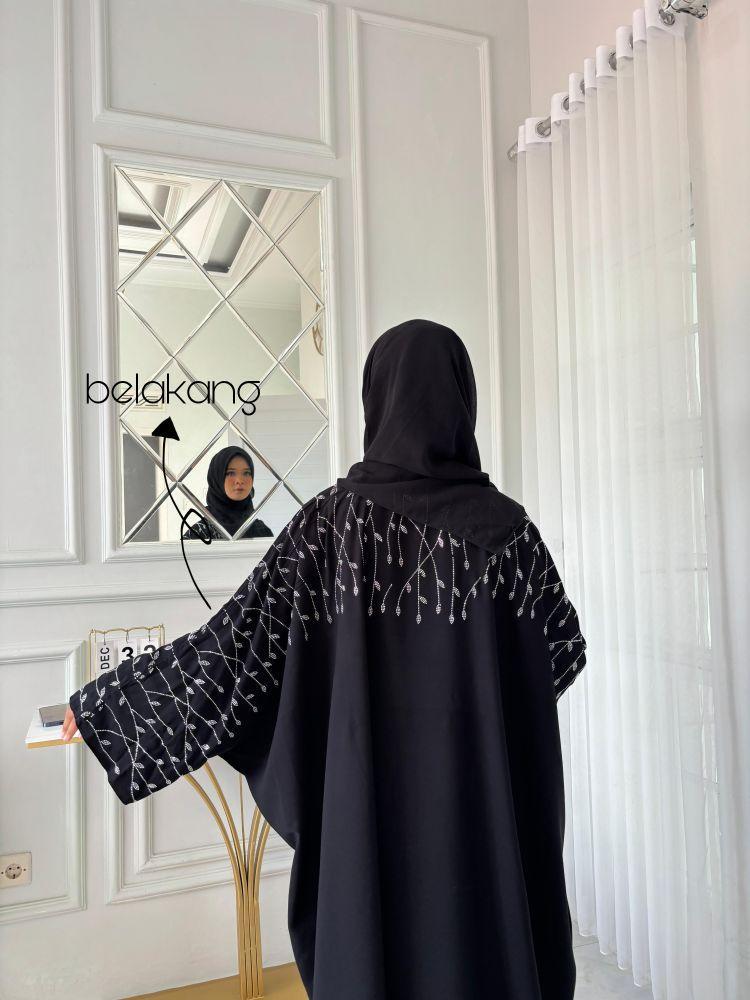 Qarieen ABAYA // BAJU ABAYA DUBAI  // ABAYA MESIR //  KAFTAN // OUTER GAMIS // ABAYA HITAM // ABAYA ORI// ABAYA BATWING //GAMIS - hitam, all size