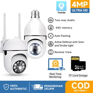 V380 V720 E27  Kamera CCTV Penglihatan Malam Penuh Warna Outdoor Tahan Air IP65 Deteksi/Alarm Pintar HD 270 Rotation Auto Tracking Voice Smart Wifi Kamera