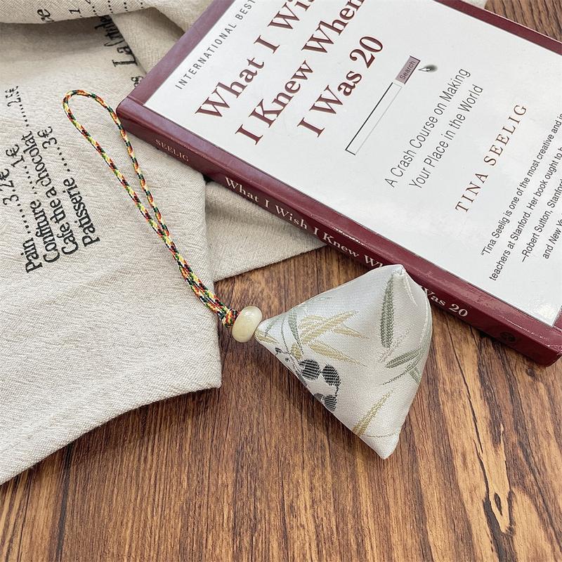 Product Introduction of Key Ring Cotton Embroidered Zongzi Pendant Linen Polyester Loong Boat Festival Gift Tang Dynasty Flower Hanfu Accessories Car Key 13