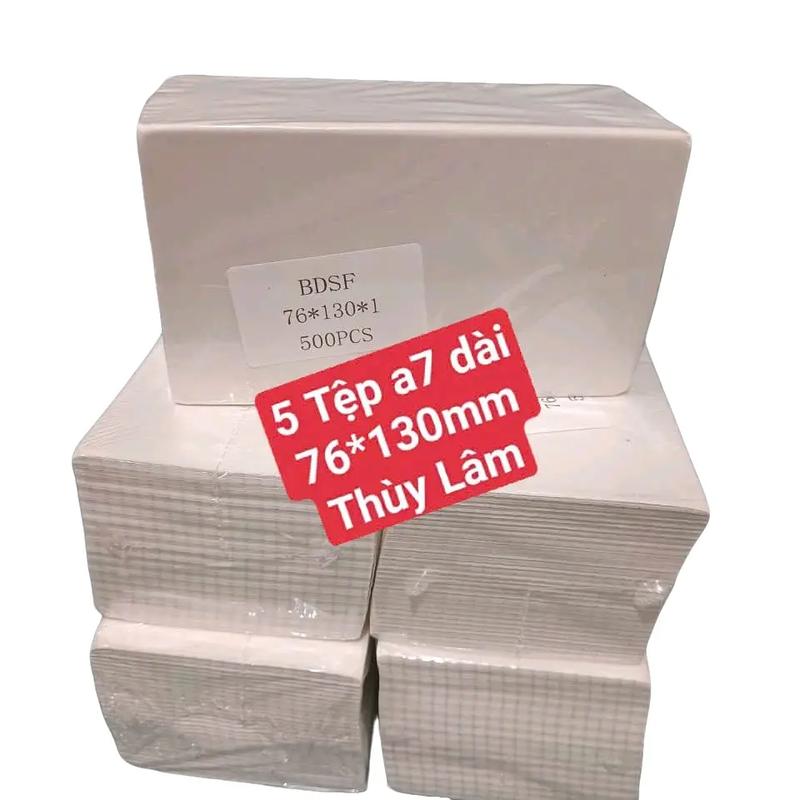 [THÙY LÂM] 5 TỆP Giấy in nhiệt A7 khổ 76*130mm, TỆP 500 tem. Giấy in nhiệ có keo bóc dán, In vận đơn gửi hàng