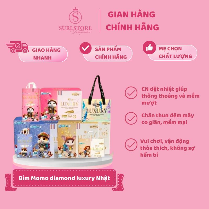 SURI STORE -  Bỉm MOMO DIAMOND LUXURY Nhật - dành cho bé từ sơ sinh, Đủ số