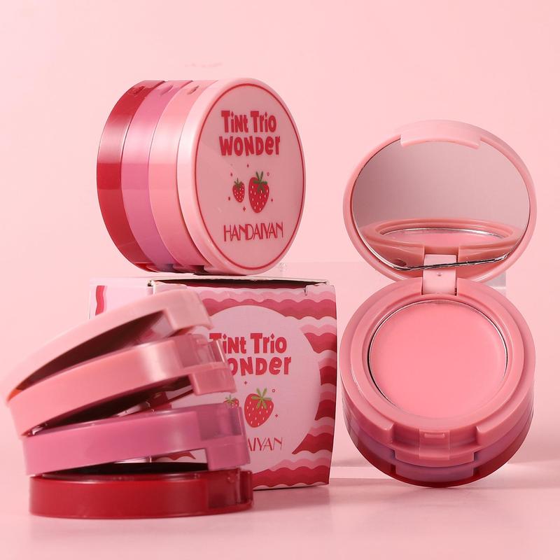 Product Introduction of 3 In 1 Blush Palette, 1 Box Long Lasting Blush Cream, Portable Travel Blush Palette, Daily Makeup Accessories For Women & Girls 0