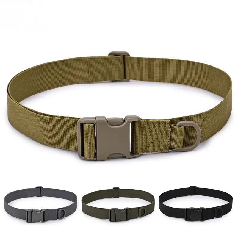 Outdoor Combat Belts Quick Release Tactical Belt Fashion Black Khaki Gray Men Canvas Waistband Hunting Cycling 125cm