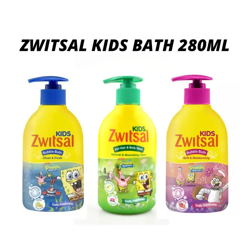 ZWITSAL Kids Bubble Bath Clean & Fresh / 2-in-1 Hair & Body Wash Natural & Nourishing Care 280ml 280 ml Refill 250ml shampoo 180ml Pump - Sabun Bayi 1