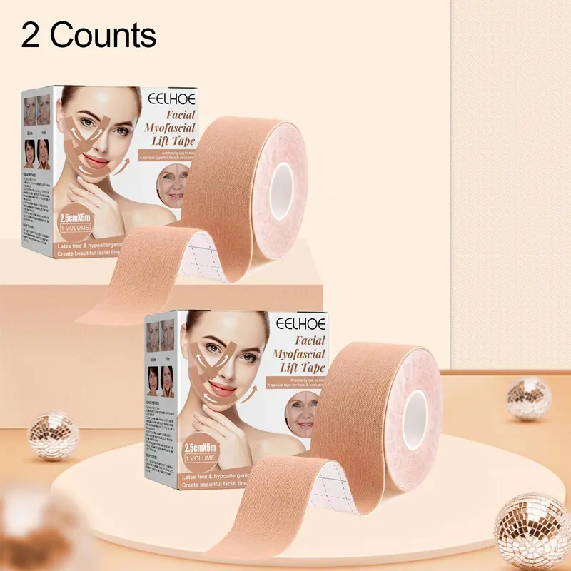V-shaped Face Lifting Tape, 2 Counts/set Breathable Face Lifting Sticker, Facial Skin Lifting Tool for Women & Men 0