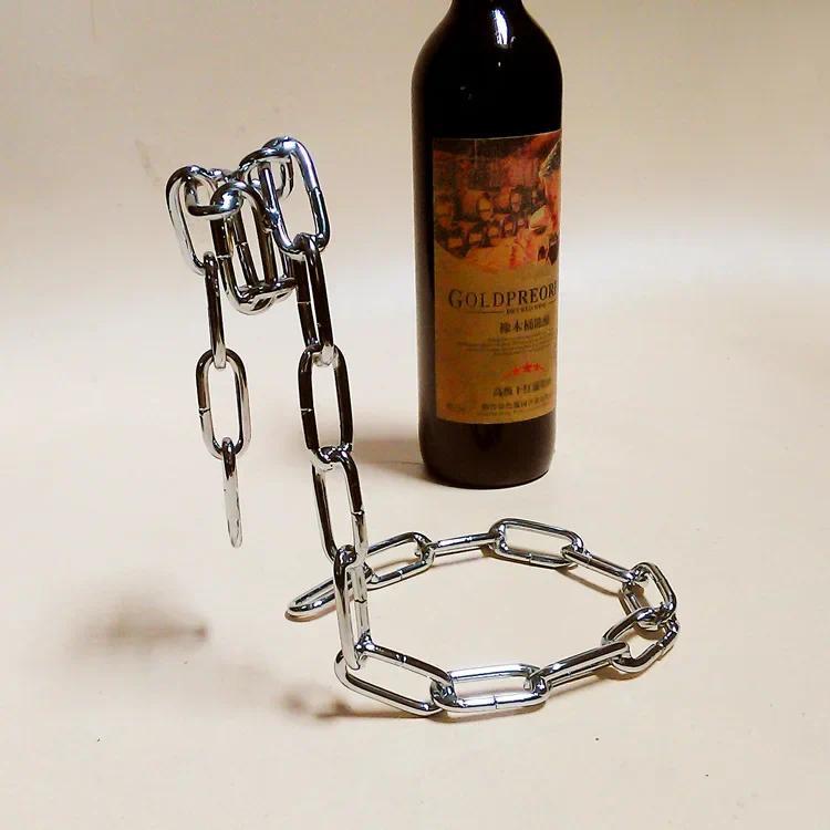 Product Introduction of Magic Suspension Iron Chain Wine Rack Metal Chain Hanging Wine Bottle Holder Bar Cabinet Display Stand Shelf Bracket Home Decor 26
