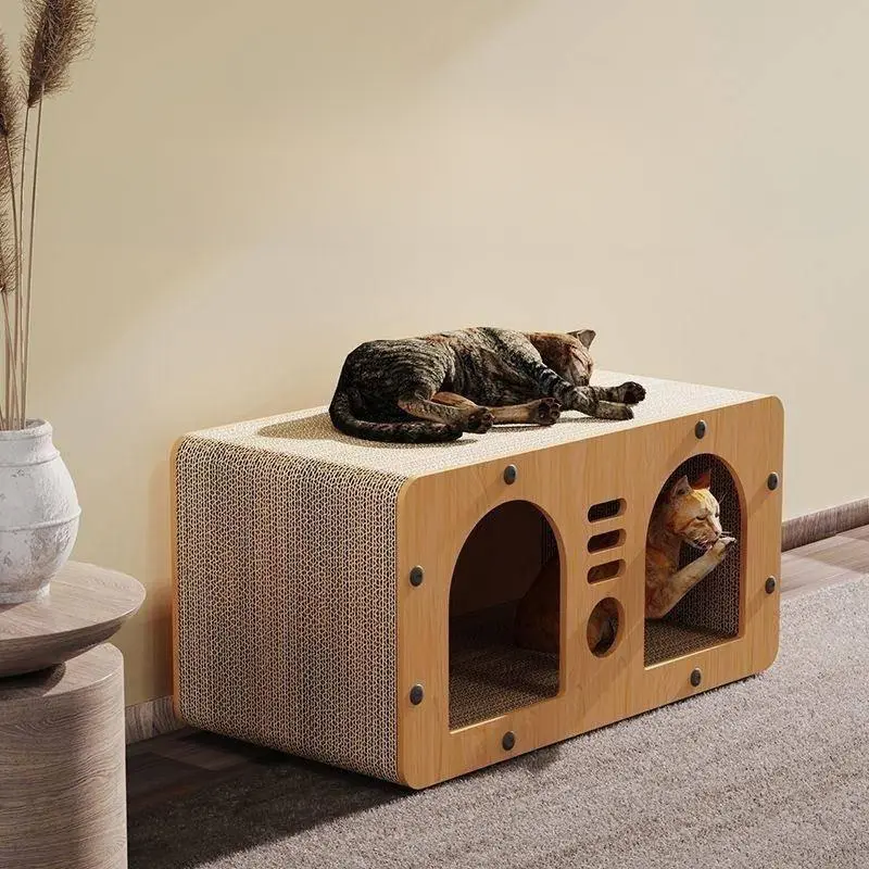 Cat Scratching Board Cat Litter Integrated Double-Layer Cat Litter Corrugated Paper Oversized Multifunctional Wear-Resistant