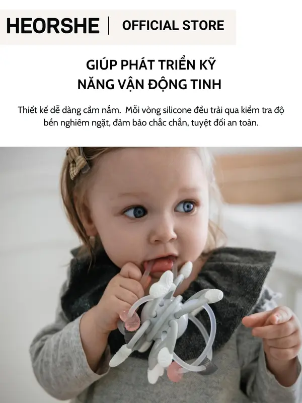 Đồ Chơi Gặm Nướu Galaxy HEORSHE Slicone Cao Cấp Không Chúa BPA An Toàn Kèm Hộp Đựng Cho Bé 4