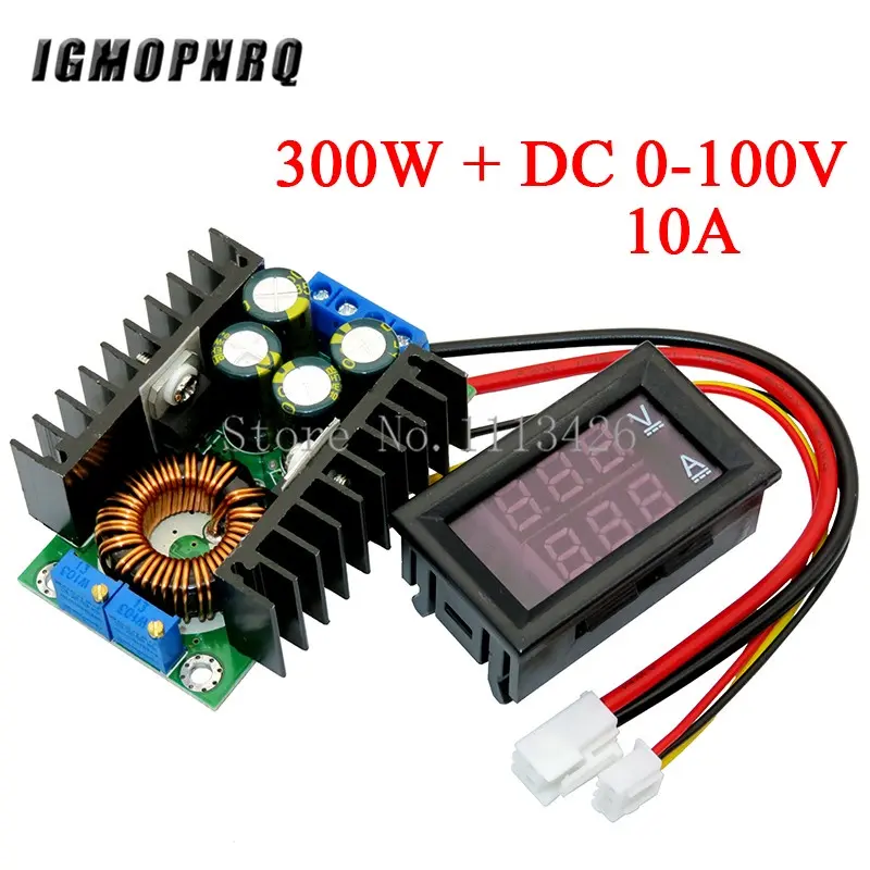 Modul Penukar Kuasa DC, DC 9A 300W dan 150W, Ammeter Voltmeter Digital, Paparan Dwi, Pengukuran Voltan 0-100V Elektronik Elektrik