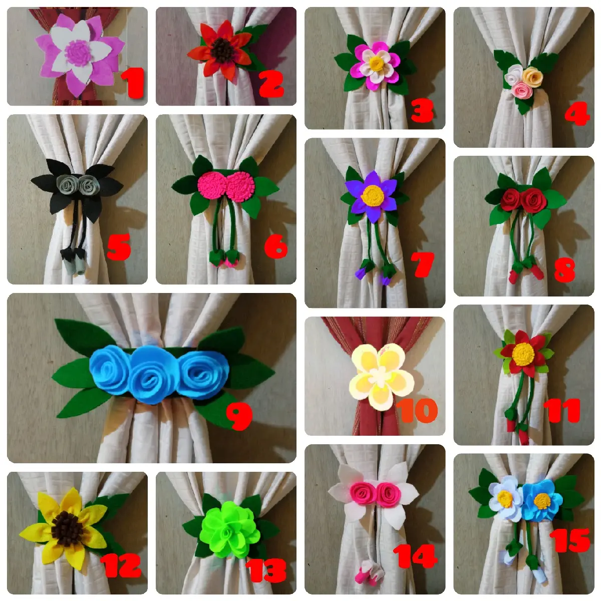PROMO BELI 2 BONUS 1 tali tirai  gorden bunga mawar matahari cantik bisa request warna