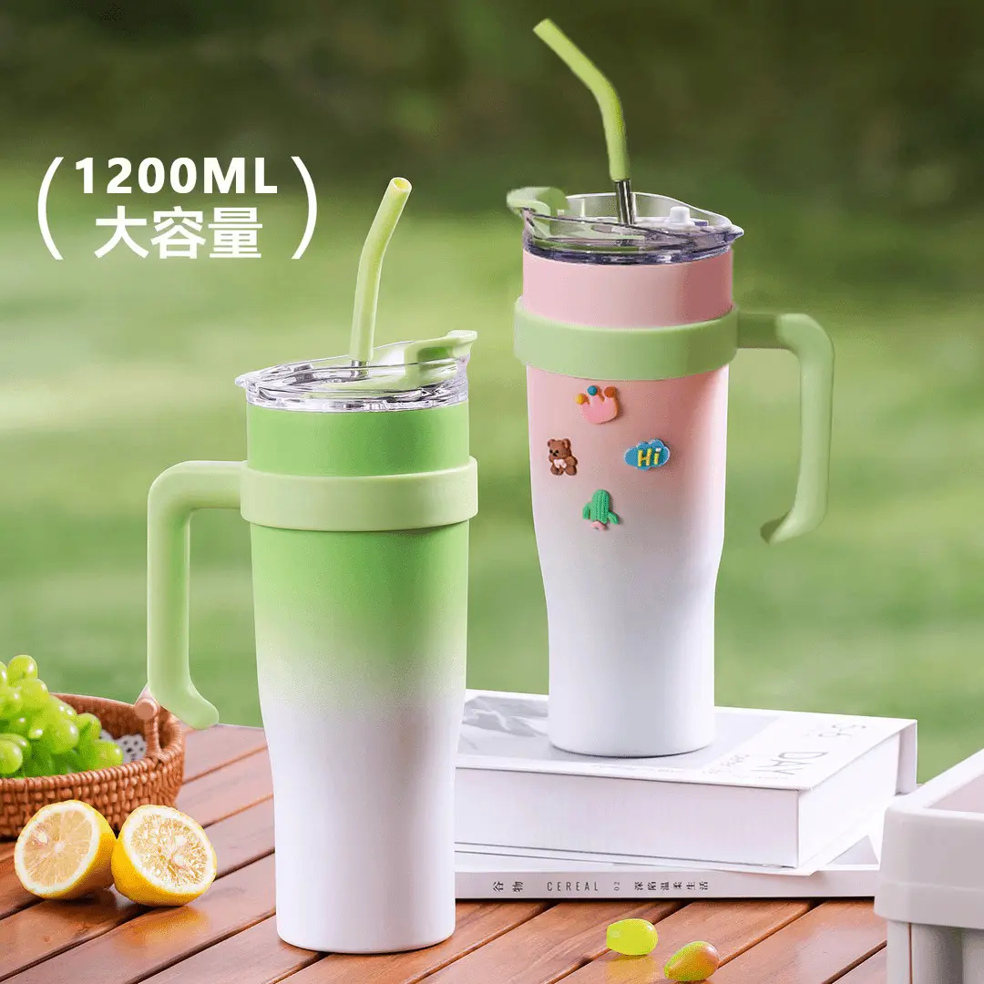 Big Mac Bingba Cup 304 High Value Stainless Steel Xia Liang Cup Large Capacity Cross-border Coffee Cup Straw Thermos Cup