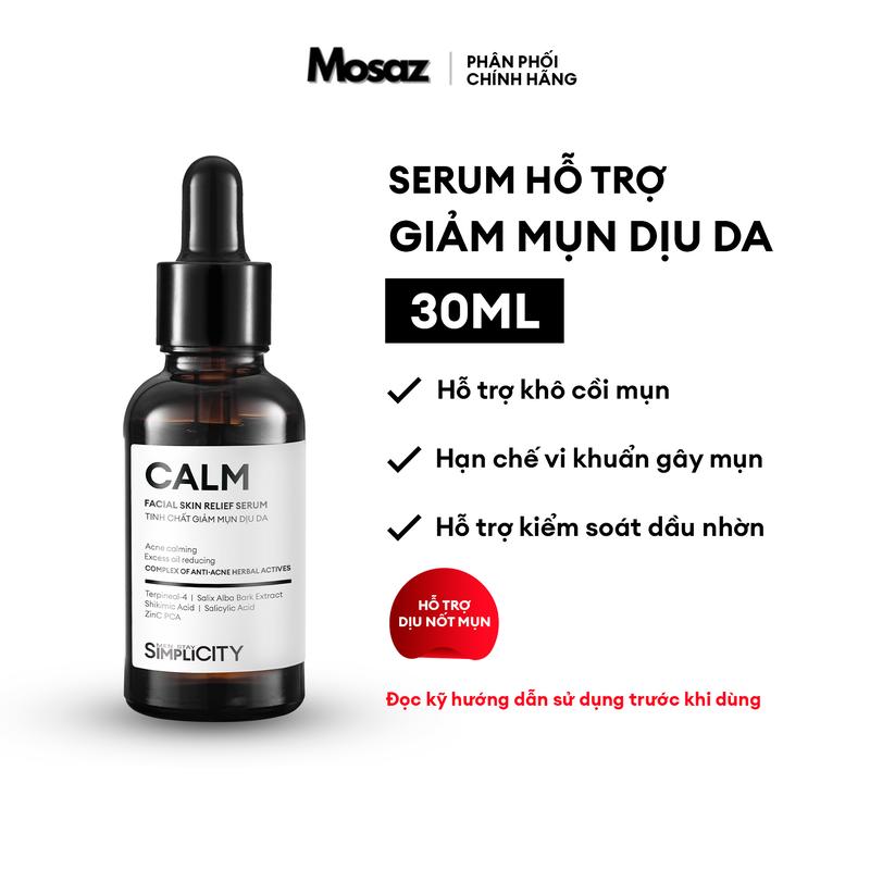 Serum hỗ trợ giảm mụn cho nam Men Stay Simplicity Calm Skin Relief Facial Serum 10ml & 30ml