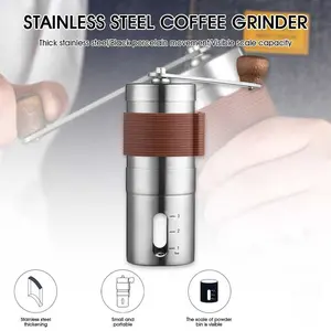 ALOCS Alat Penggiling Kopi Manual Coffee Grinder Adjustable - ZX-A65 Stainless Steel