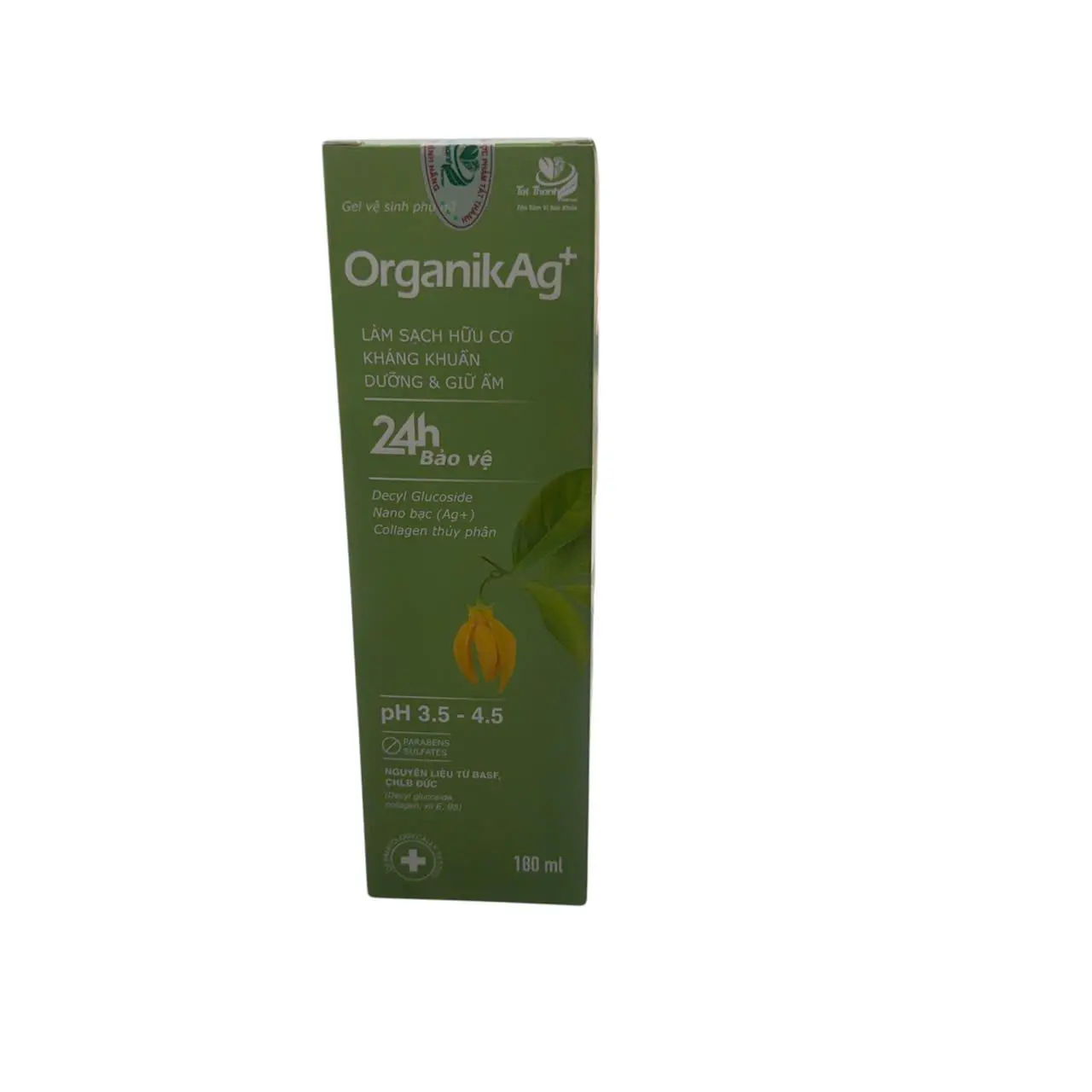 Dung Dịch Vệ Sinh  OrganikAg+ Hỗ trợ làm sạch hữu cơ 180ml , kháng khuẩn , dưỡng và giữ ẩm