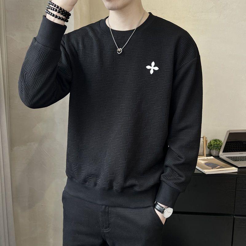 Áo Len Jacquard, Cao Cấp, Dành Cho Nam Giới, Mùa Thu Và Mùa Đông, Thường Ngày Và Hợp Xu hướng, Dễ Phối Đồ Áo Phông Dài Tay, Áo Sơ Mi Lớp Nền, Hàng Mới Về Năm 2024 3
