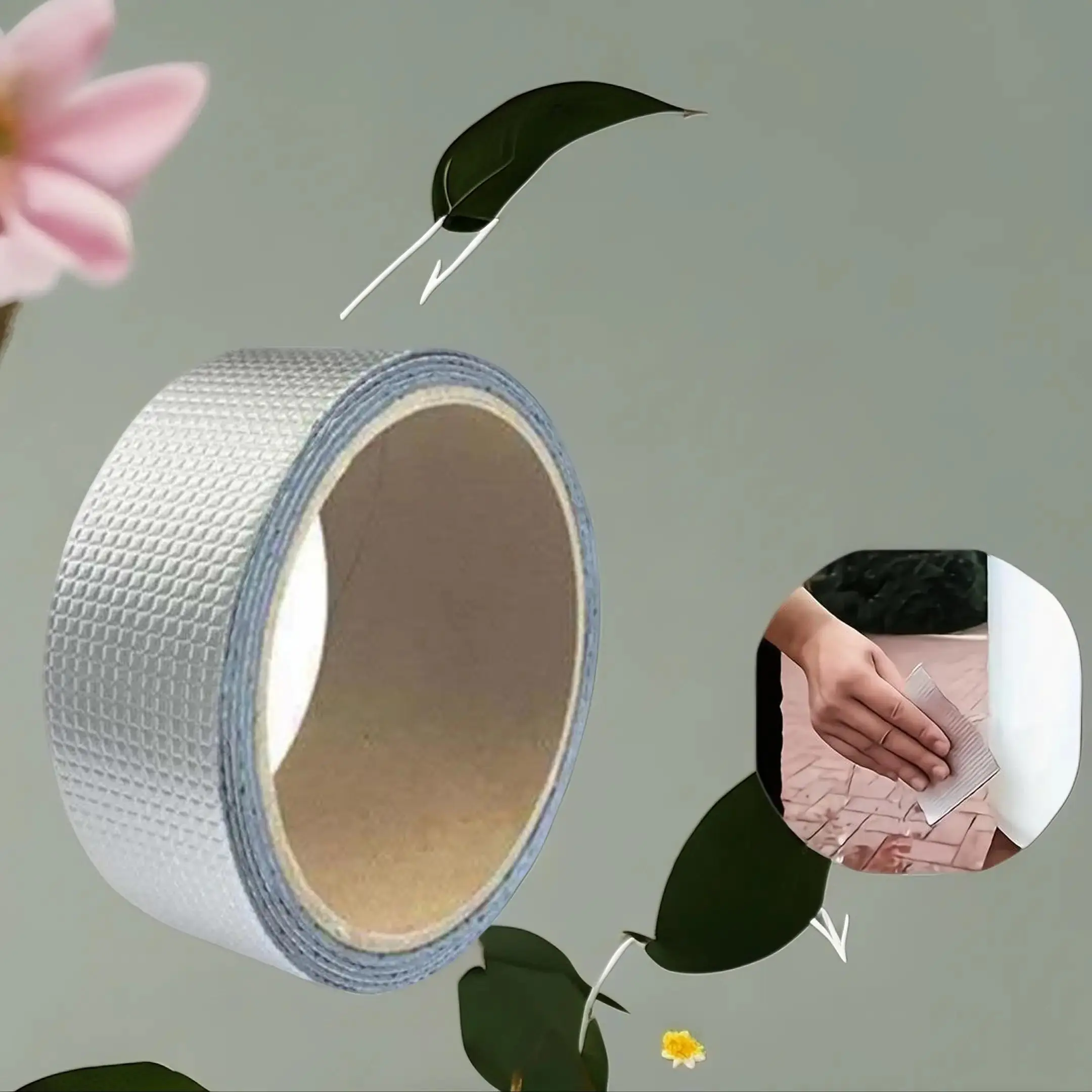 Multi-Application Waterproof Tape, 1 Roll Portable High Temperature Resistance Aluminum Foil Thicken Butyl Tape, Wall Pool Roof Crack Duct Repair Sealed Self Tape, Best Gifts for Men, Adhesive