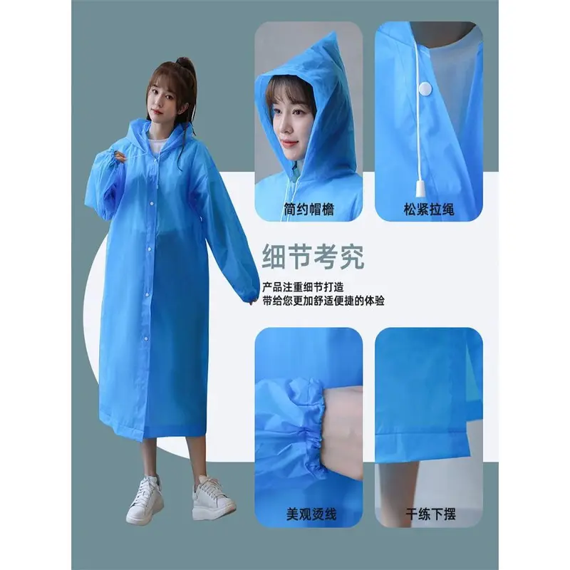 Áo mưa không thấm nước EVA, dành cho người lớn, Áo mưa Cầm Tay tích hợp toàn thân dày, Cỡ Trung Bình thích hợp cho du lịch ngoài trời, Cực dày, Bộ sưu tập mọi người 8161 6