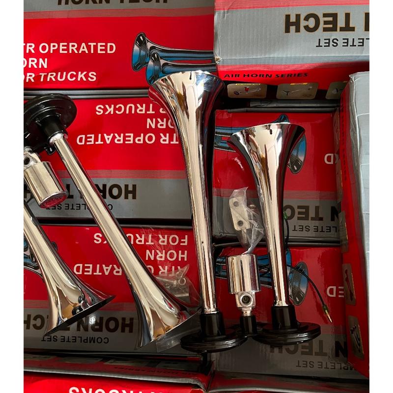 Còi hơi ô tô. Kèn hơi 2 loa mạ Crom cho xe có bình hơi
