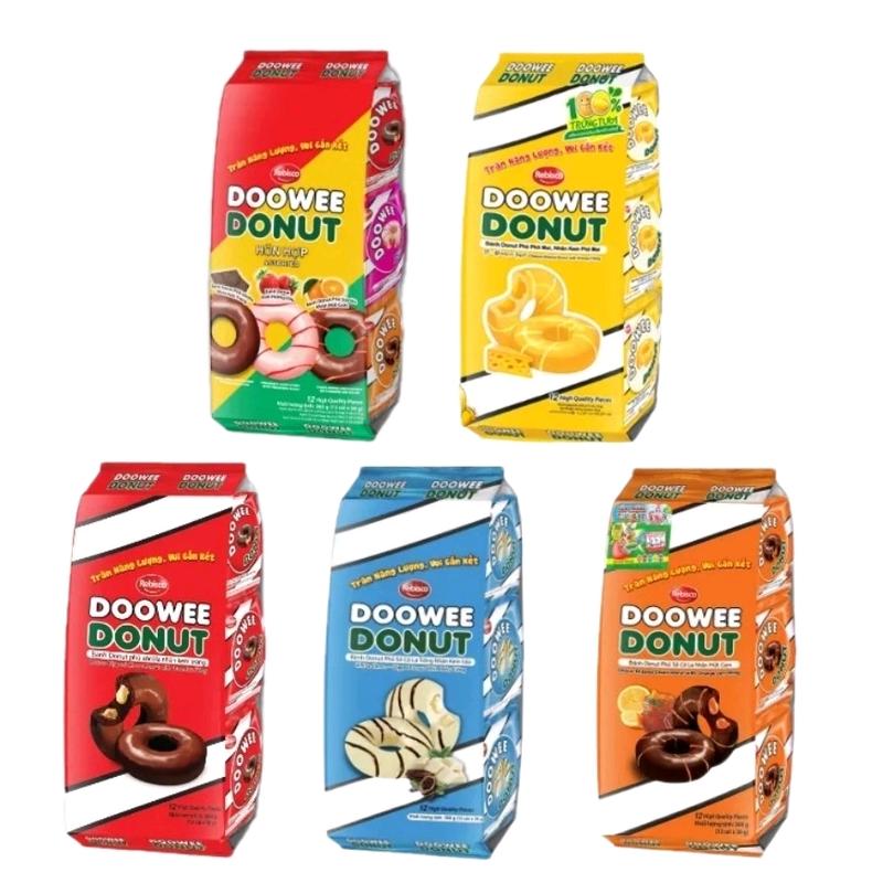 Túi 12 Cái Bánh Dunot Doowee phủ Sôcôla túi 360G Đủ Vị Socola Trắng Chocolate Ăn Vặt