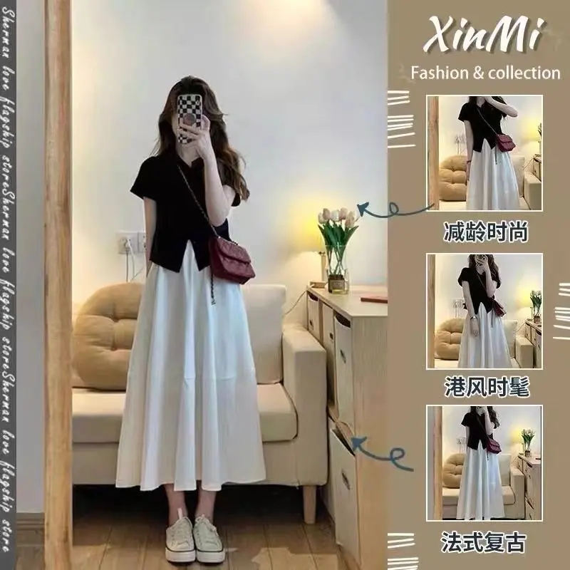 Bộ Đồ Hai Mảnh Mùa Hè Cho Nữ, Cao Cấp, Bó Sát Eo, Váy Dài, Thích Hợp Cho Giới Trẻ Và Trưởng Thành, Váy Trắng, Hàng Mới Về Năm 2024