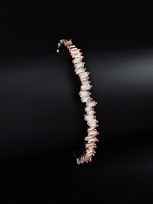 Luxury Elegant Style Cubic Artificial Zirconia Cuff Bangle, Zirconia Bangles Bracelets, Fashion Jewelry Accessories For Women As Gift 5