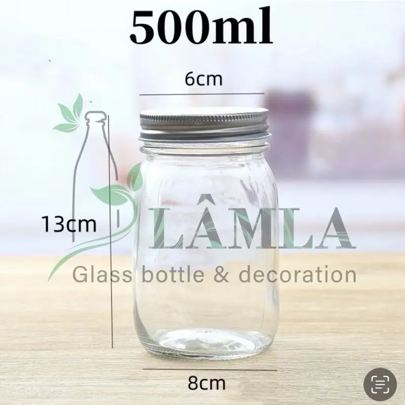 Hũ Thuỷ Tinh Mason Nắp Thiếc 500ml 1000ml - Đựng Gia Vị &  Đựng Đồ Ăn - Đựng Thực Phẩm 3