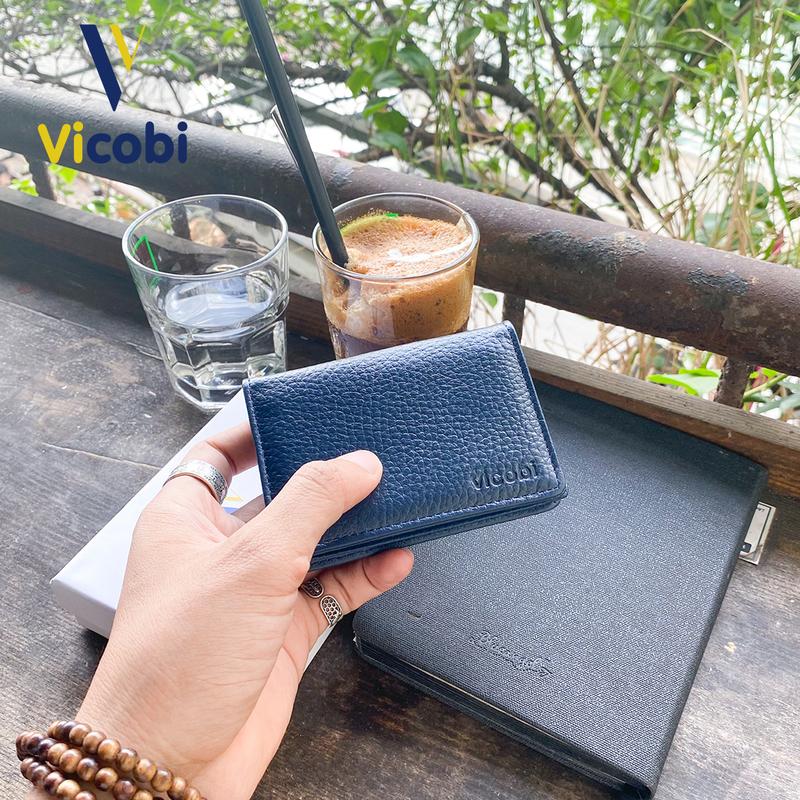 Ví mini đựng thẻ Da Bò Vicobi M3, nhỏ gọn bỏ túi cho nam nữ đựng thẻ ATM, tiền, GPLX cà vẹt bằng lái xe mới 9