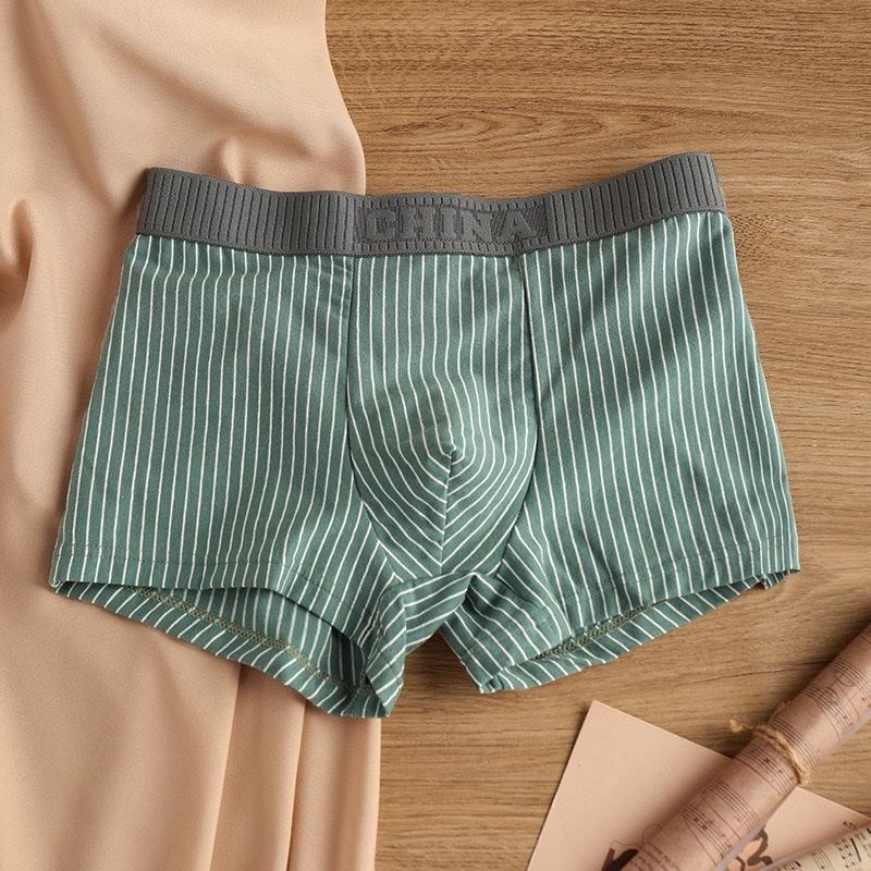 Sét 5 quần sịp đùi boxer nam- chất vải thun cotton mềm mịn mát- co dãn tốt- hoạ tiết kẻ sọc 4