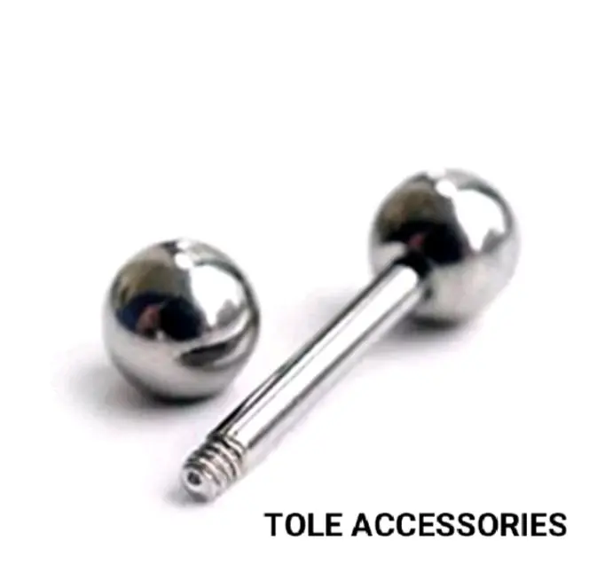 Anting barbel tindik lidah titanium