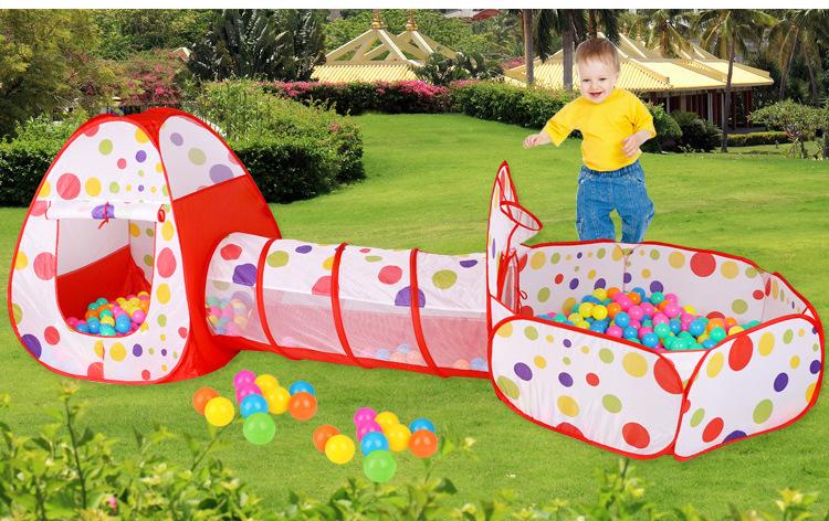 Product Introduction of Children's Tent Crawling Game Tunnel Cabin Boys and Girls Baby House Playing Toy Play House Ocean Ball Pool 3