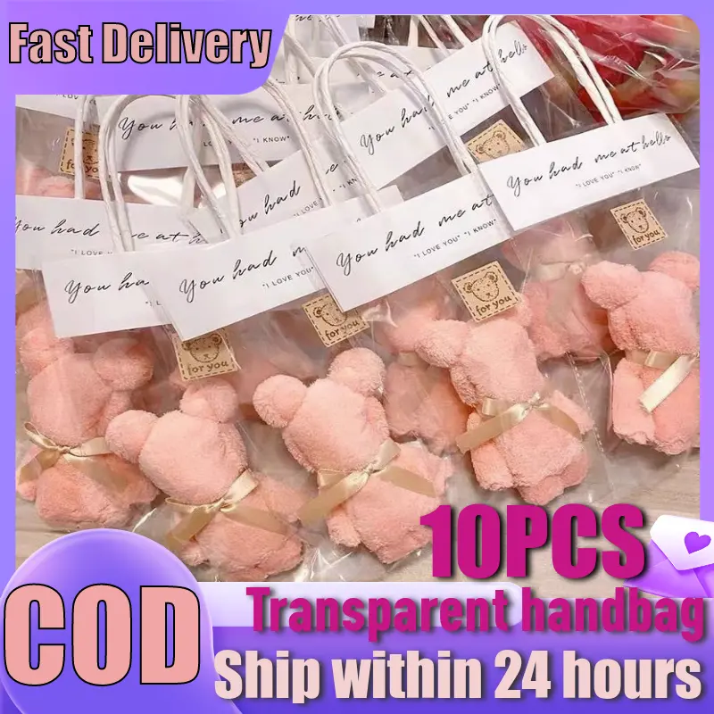 【COD】10PCS Multifunctional gift gift transparent tote bag transparent bag gift bag wedding party decoration gift bag