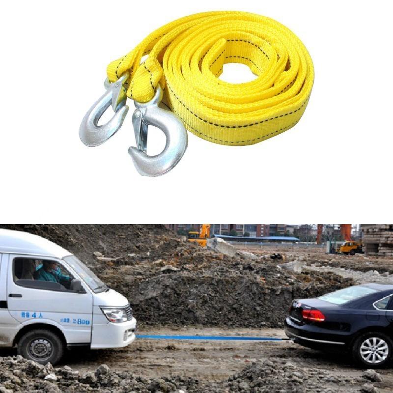 Product Introduction of COD FREE Shipping (SUPER STRONG & STABLE) 3Meter 3Ton Universal Trailer Rope Double Layer Car Tow Rope Towing Strap With Hooks 0