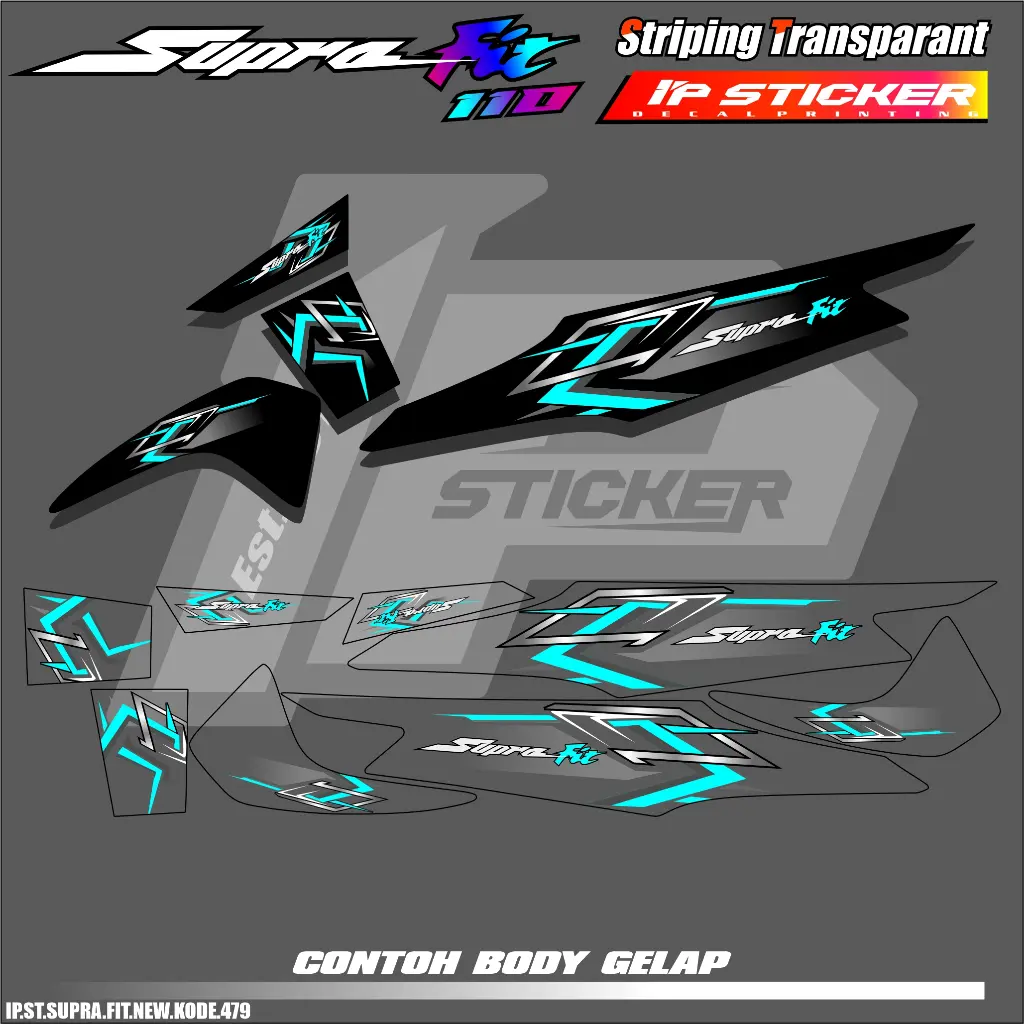 SUPRA FIT NEW (COD) STIKER STRIPING MOTOR HONDA SUPRA FIT NEW - LIST SIMPLE WARNA VARIASI DESAIN RACING IP.STICKER HOLOGRAM DAN TRANSPARAN BISA COD IP.KODE-479 Motorcycle