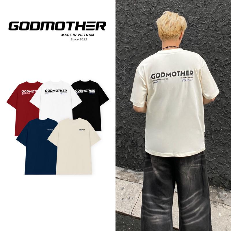 Áo Thun Trơn Basic Chất Liệu Cotton In Logo Godmother Hai Mặt Godmother