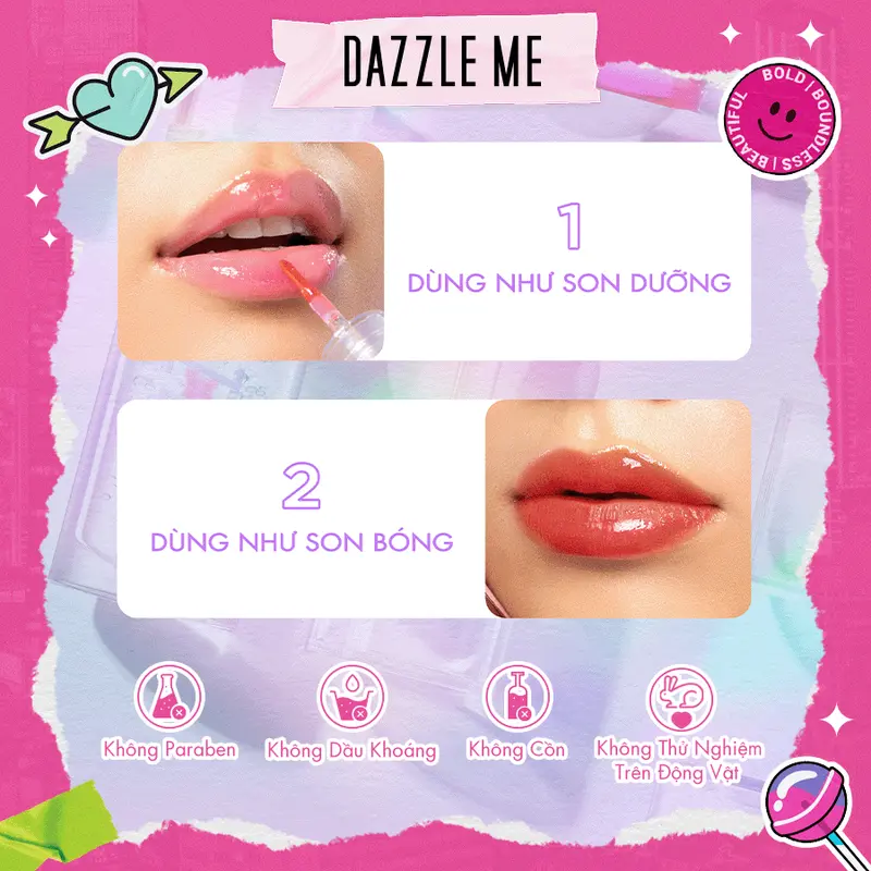 DAZZLE ME Serum Dưỡng Môi Lip Serum 24/7 Dưỡng Ẩm, Làm Mềm Môi Wonderfullip Serum 2.5g Son Nữ Women 6