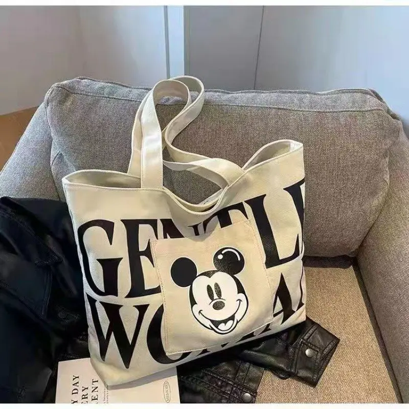 Túi Tote Vải Bố, Sức Chứa Lớn, Thiết Kế Mickey & Phụ Nữ Nhẹ Nhàng, Hàng Mới Về Năm 2024, Túi Tote Đeo Vai Thời Trang, Túi Mua Sắm Cầm Tay Thích Hợp Để Đi Chơi 5