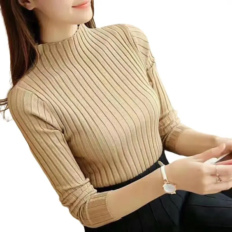 BB 40-90KG STANDAR dan JUMBO Atasan Rajut Turtleneck Wanita/ Turtle Neck Jalur Besar Terbaru / Inner Rajut wanita / Baju Dalaman Turtleneck Knit / Rajut Manset Wanita Lembut Tebal