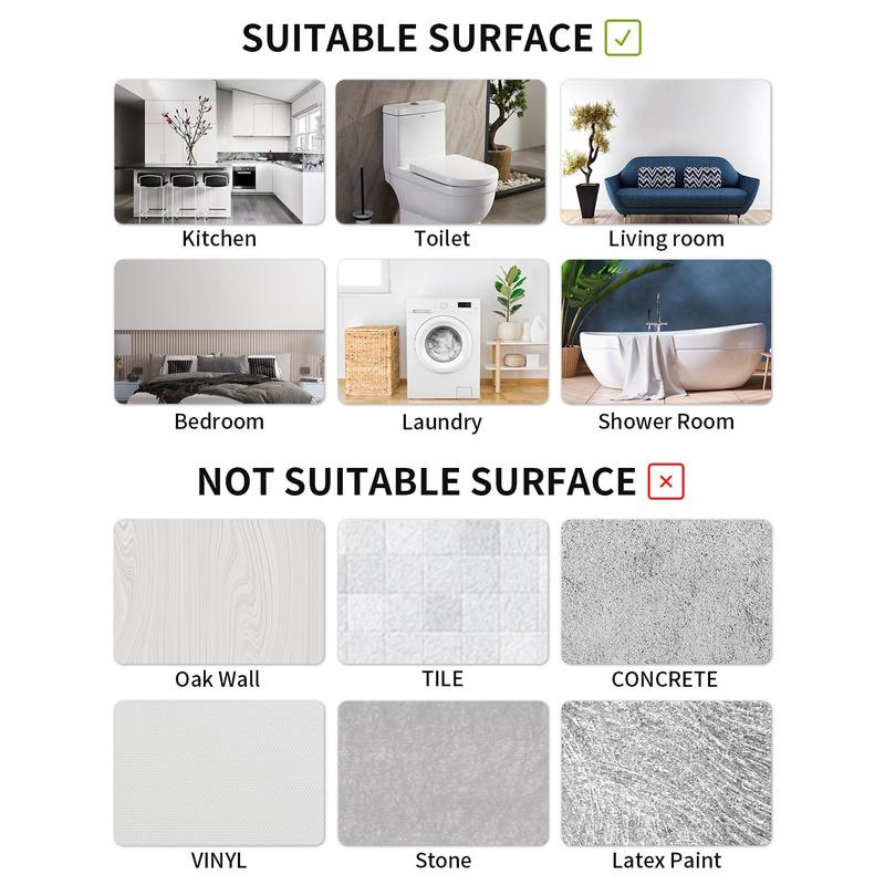 Marble Pattern Tile Sticker, 20pcs Self-adhesive Waterproof Removable Wall Sticker, Peel and Stick Wallpaper for Kitchen Bathroom Backsplash 8