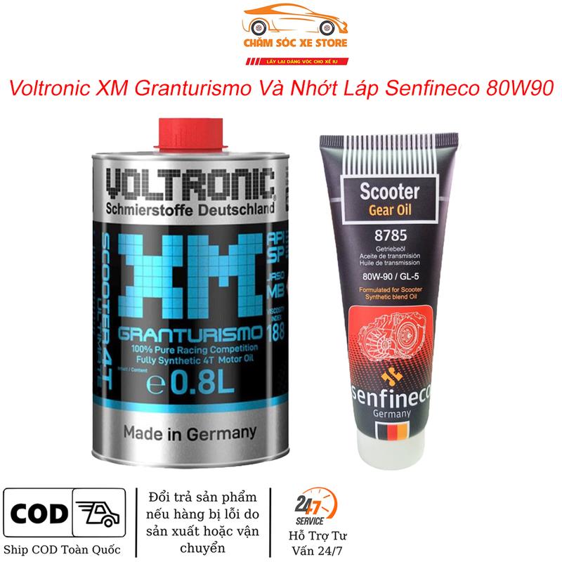 Combo Dầu Nhớt Voltronic XM Scooter dành cho xe tay ga và Nhớt Láp Senfineco