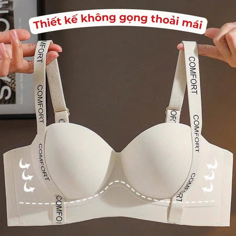 Áo lót nữ su đúc quả ngang không gọng nâng đẩy vòng 1 tròn đầy phối dây chữ 0684 [Form to lùi size] áo Bra