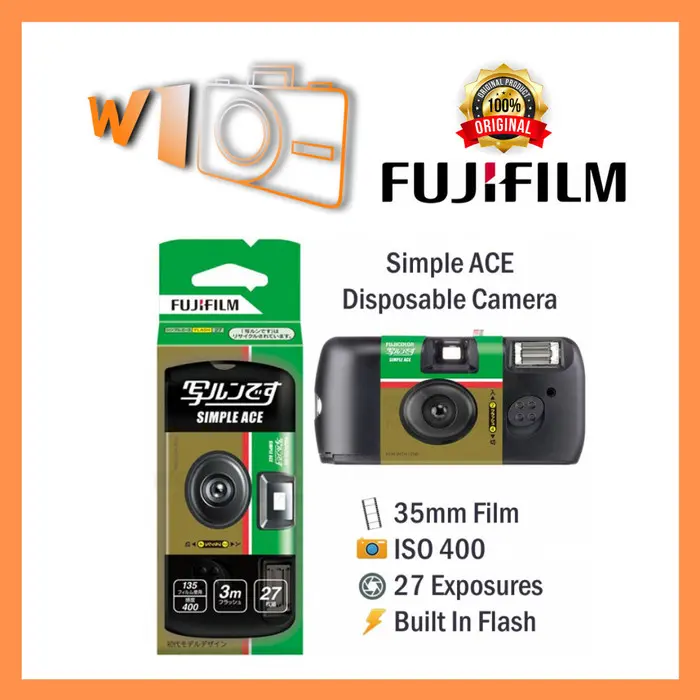 FUJIFILM Simple Ace Disposable Camera ISO 400 Exposure 27 ORIGINAL kamera
