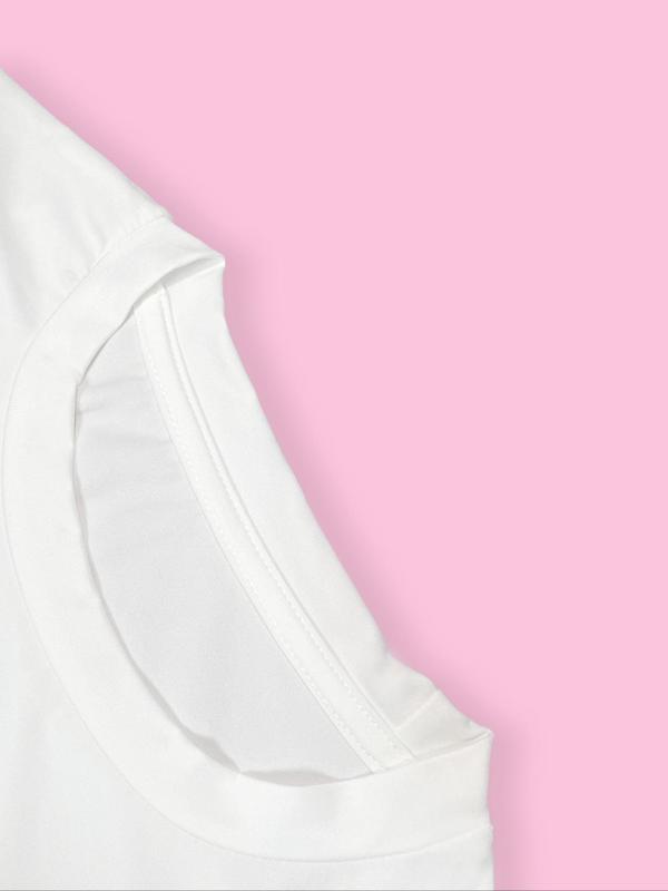 Women's Floral Print Round Neck Crop Tee, Casual Short Sleeve Crew Neck T-Shirt for Summer, Fashion Women's Top for Daily Wear 2